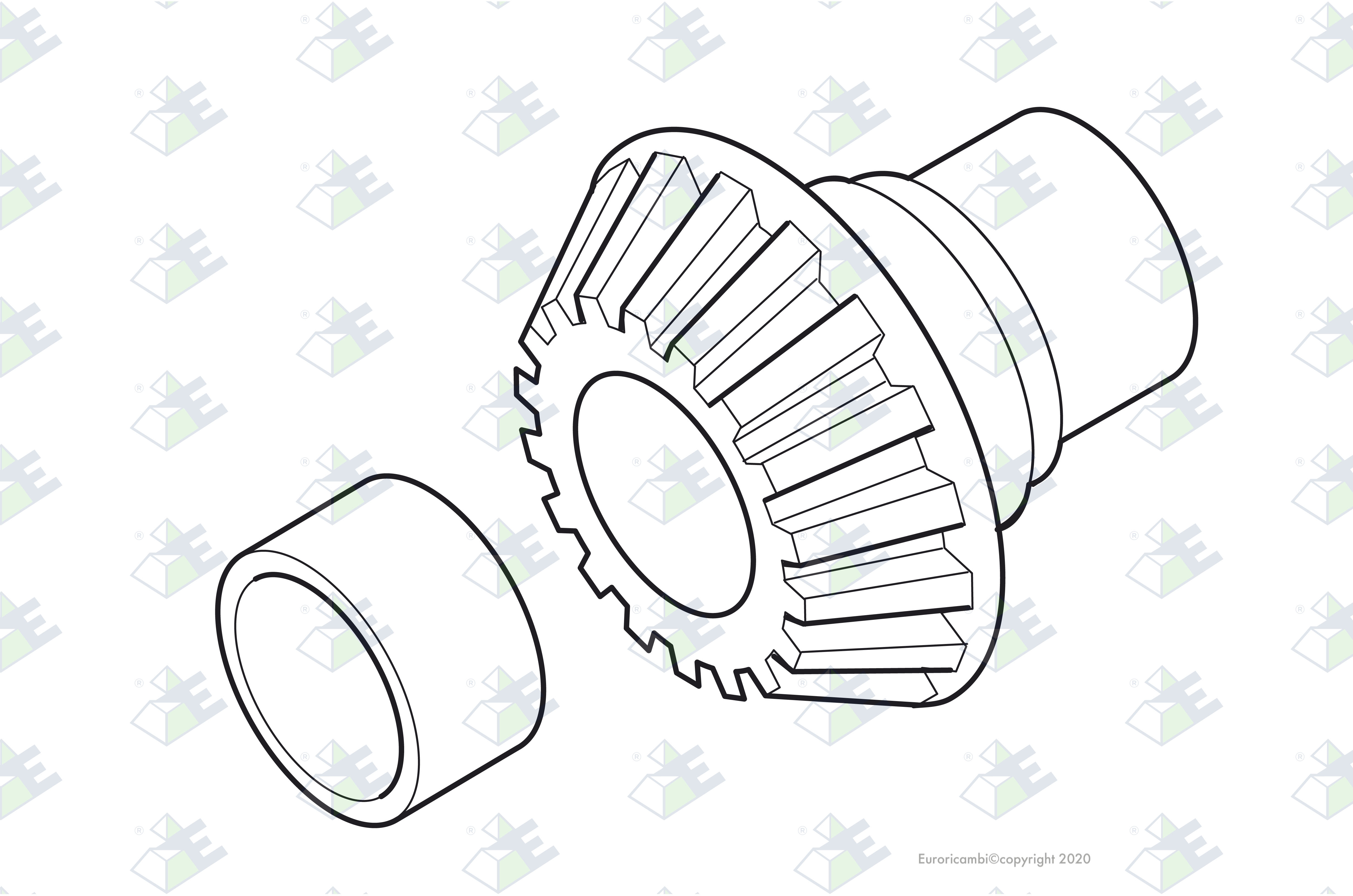 SIDE GEAR 20 T. W/BUSH suitable to DAF 761569