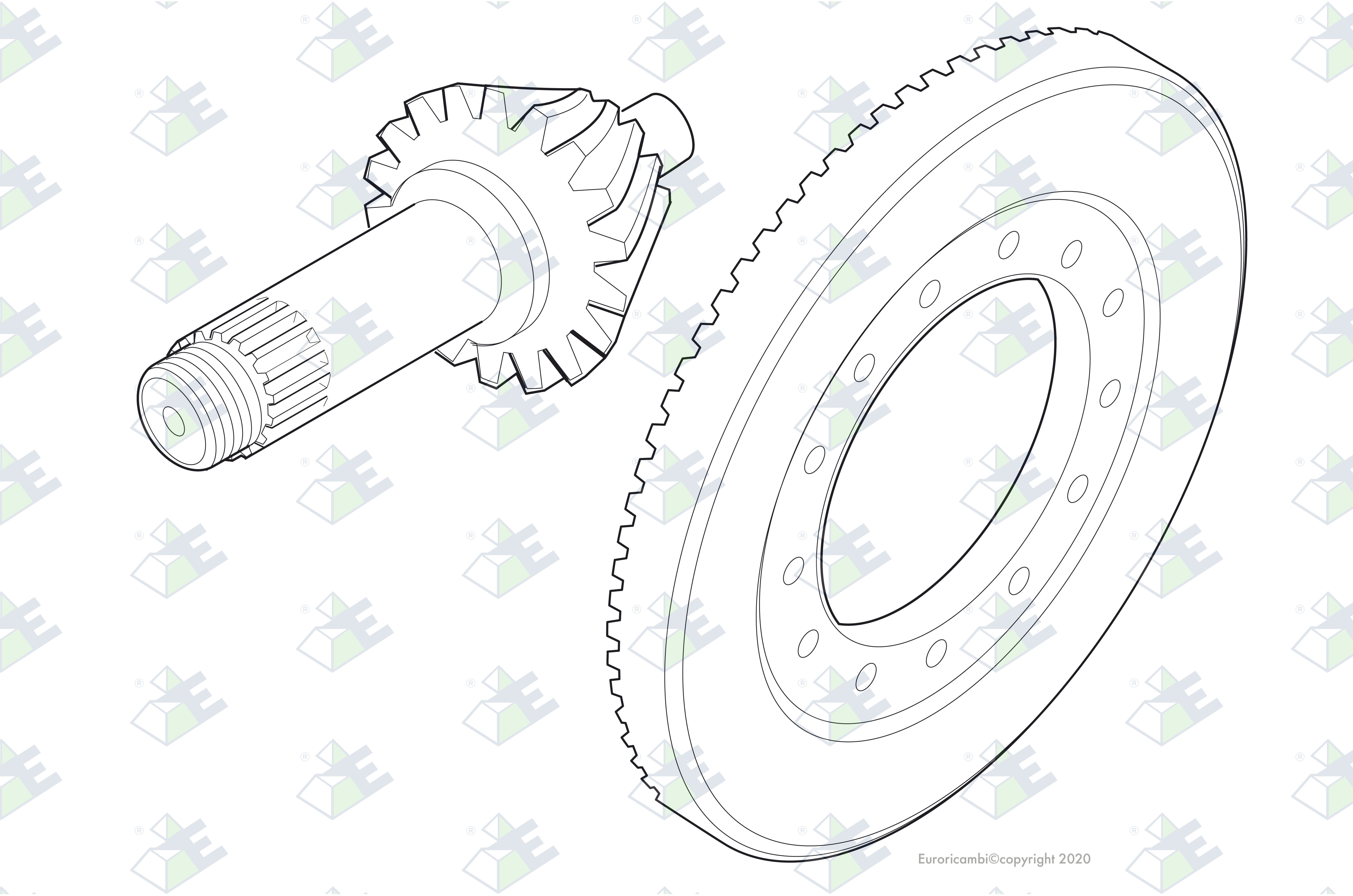 CROWN WHEEL/PINION 38:7 suitable to VOLVO 384015